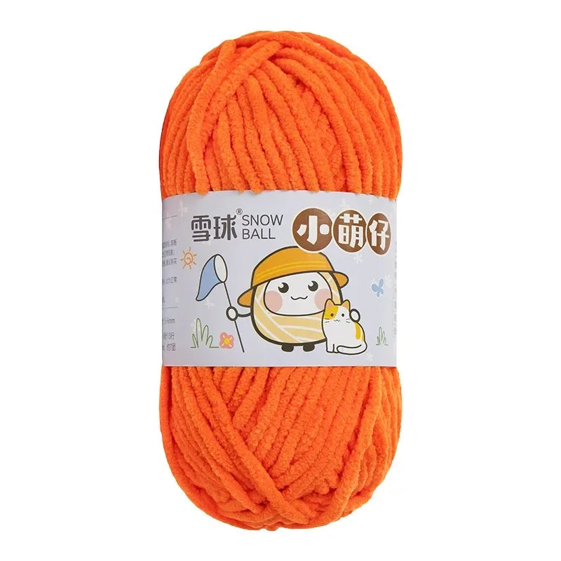 50g/Ball Thick Soft Knitting Yarn for DIY Scarf Hat Crochet Chunky Thread Handmade Velvet Chenille Yarn Kit for Sweater