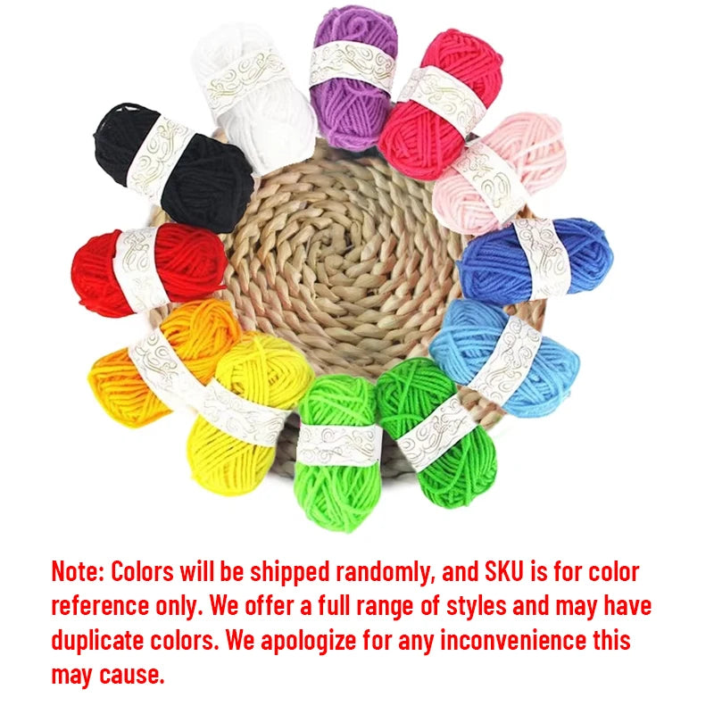 12pcs Multicolor Yarn Knitting Supplies , Crochet Craft For Crocheting And Knitting Yarn Starter Kit For Beginners