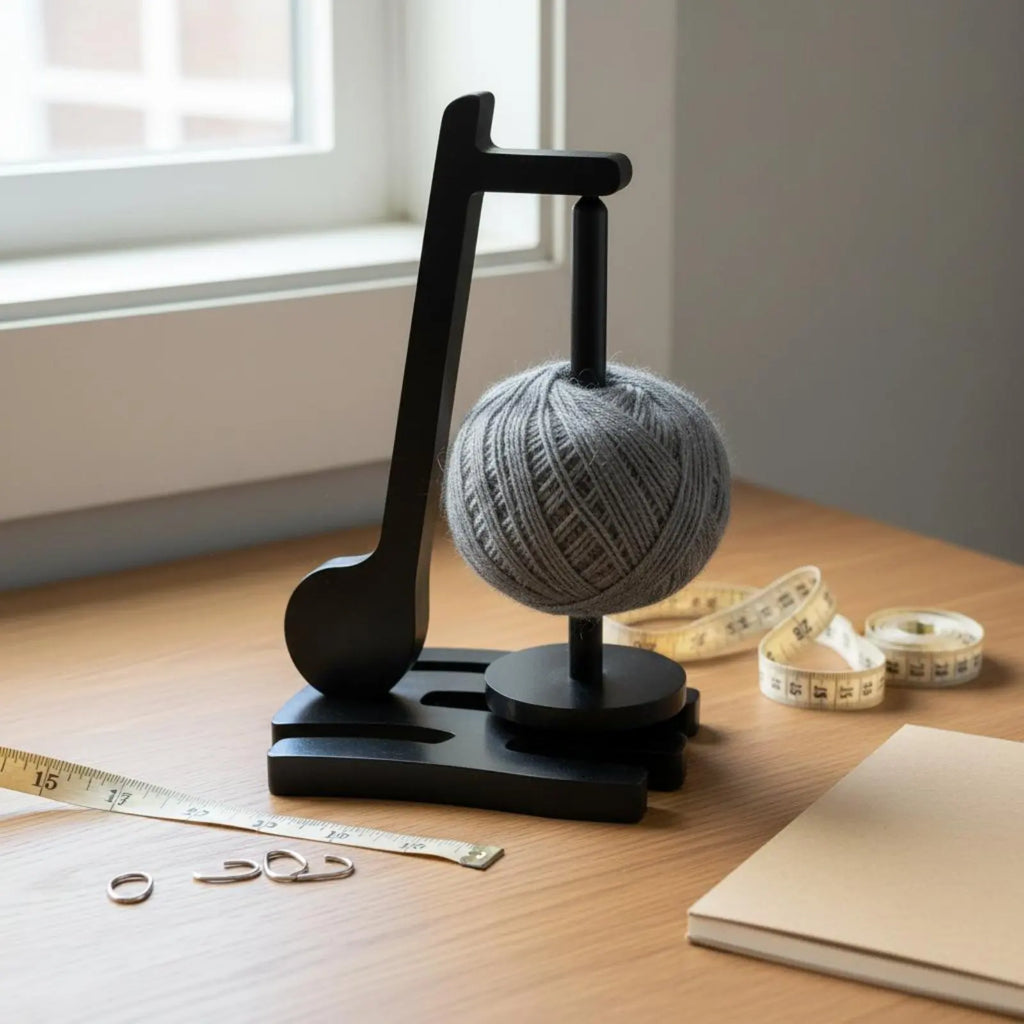Wooden Yarn Holder 360° Rotation Rotating Yarn Spindle Sewing and Knitting Accessory Easy Assembly for Crocheters, Craft Room