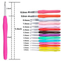 KOKNIT 1pcs Crochet Hook Mix Size 1.0mm to 10.0mm Soft Handle Knitting Hooks Needles DIY Craft Yarn Sewing Needle For Mom's Gift