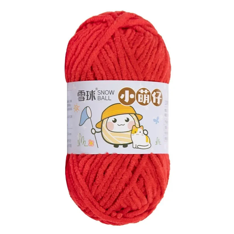 50g/Ball Thick Soft Knitting Yarn for DIY Scarf Hat Crochet Chunky Thread Handmade Velvet Chenille Yarn Kit for Sweater