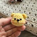 5pcs 3.5cm Handmade Finished Crochet Stuffed Animal Knit Yellow Pink Bear keychain pendant friend gift for for Women Girls