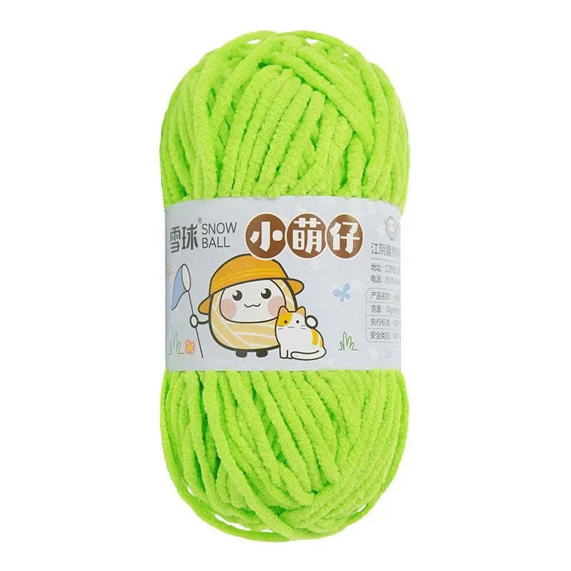 50g/Ball Thick Soft Knitting Yarn for DIY Scarf Hat Crochet Chunky Thread Handmade Velvet Chenille Yarn Kit for Sweater