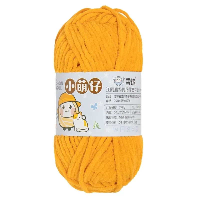 50g/Ball Thick Soft Knitting Yarn for DIY Scarf Hat Crochet Chunky Thread Handmade Velvet Chenille Yarn Kit for Sweater