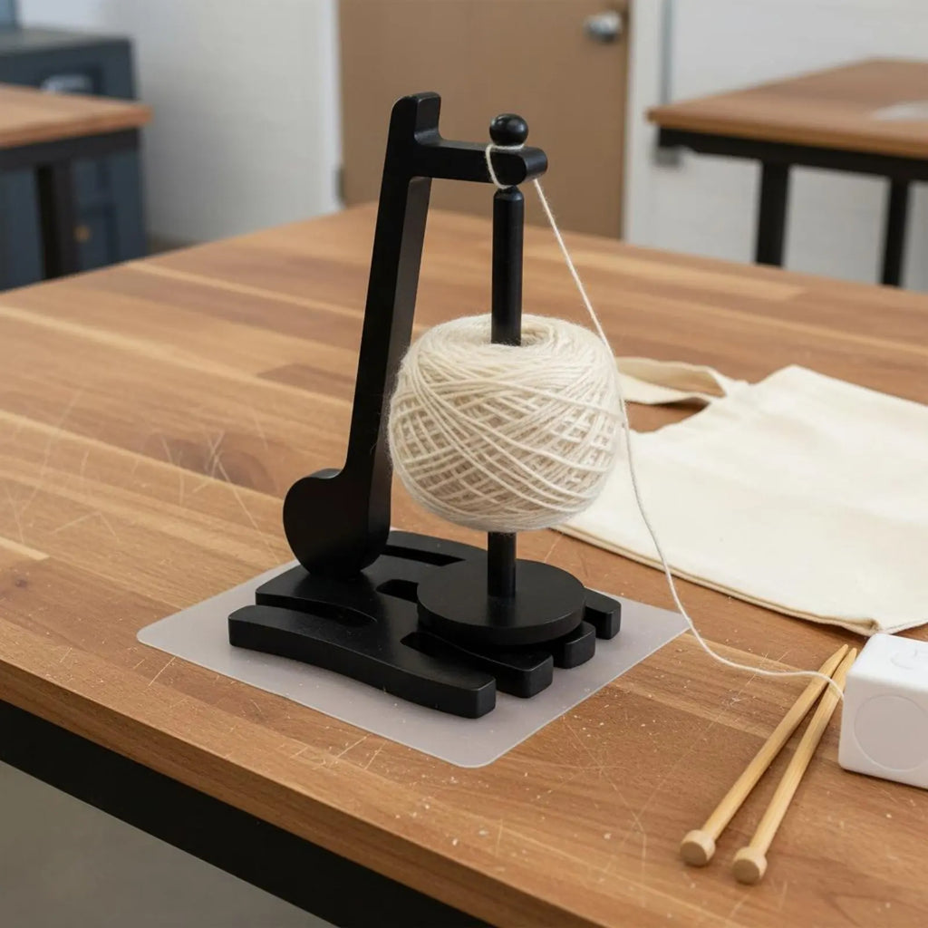 Wooden Yarn Holder 360° Rotation Rotating Yarn Spindle Sewing and Knitting Accessory Easy Assembly for Crocheters, Craft Room