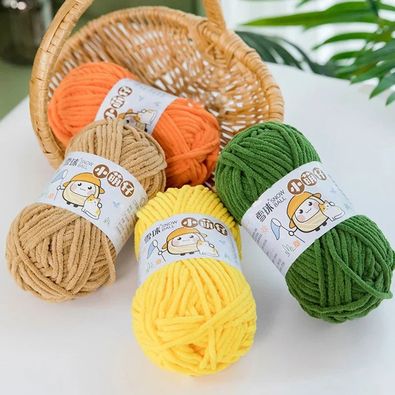 50g/Ball Thick Soft Knitting Yarn for DIY Scarf Hat Crochet Chunky Thread Handmade Velvet Chenille Yarn Kit for Sweater