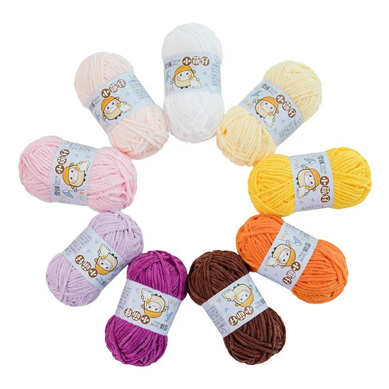 50g/Ball Thick Soft Knitting Yarn for DIY Scarf Hat Crochet Chunky Thread Handmade Velvet Chenille Yarn Kit for Sweater