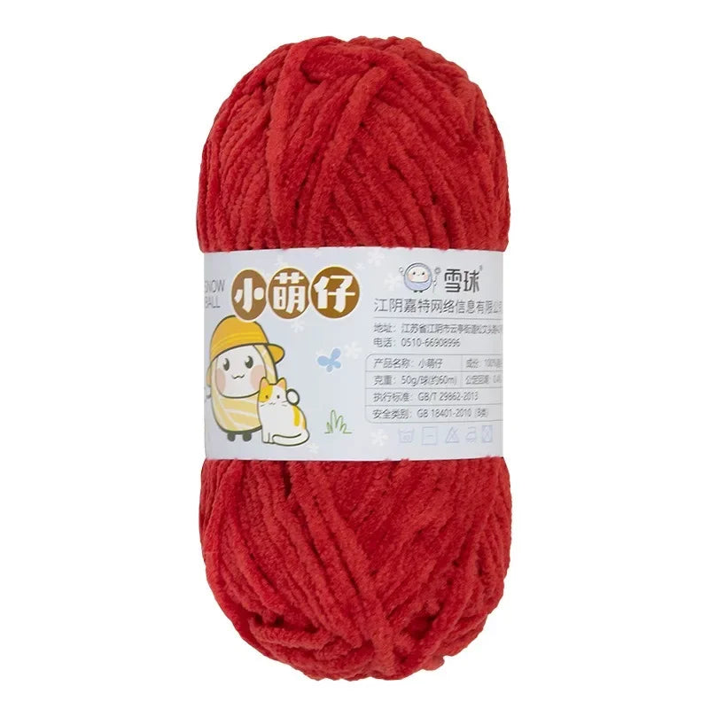 50g/Ball Thick Soft Knitting Yarn for DIY Scarf Hat Crochet Chunky Thread Handmade Velvet Chenille Yarn Kit for Sweater