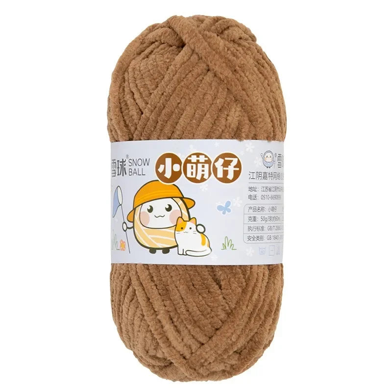 50g/Ball Thick Soft Knitting Yarn for DIY Scarf Hat Crochet Chunky Thread Handmade Velvet Chenille Yarn Kit for Sweater