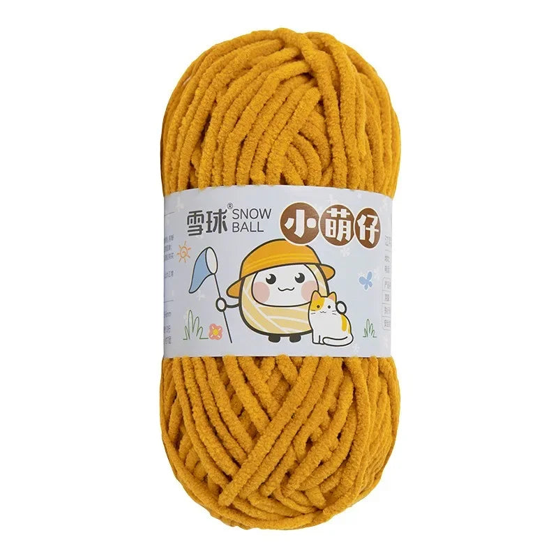 50g/Ball Thick Soft Knitting Yarn for DIY Scarf Hat Crochet Chunky Thread Handmade Velvet Chenille Yarn Kit for Sweater