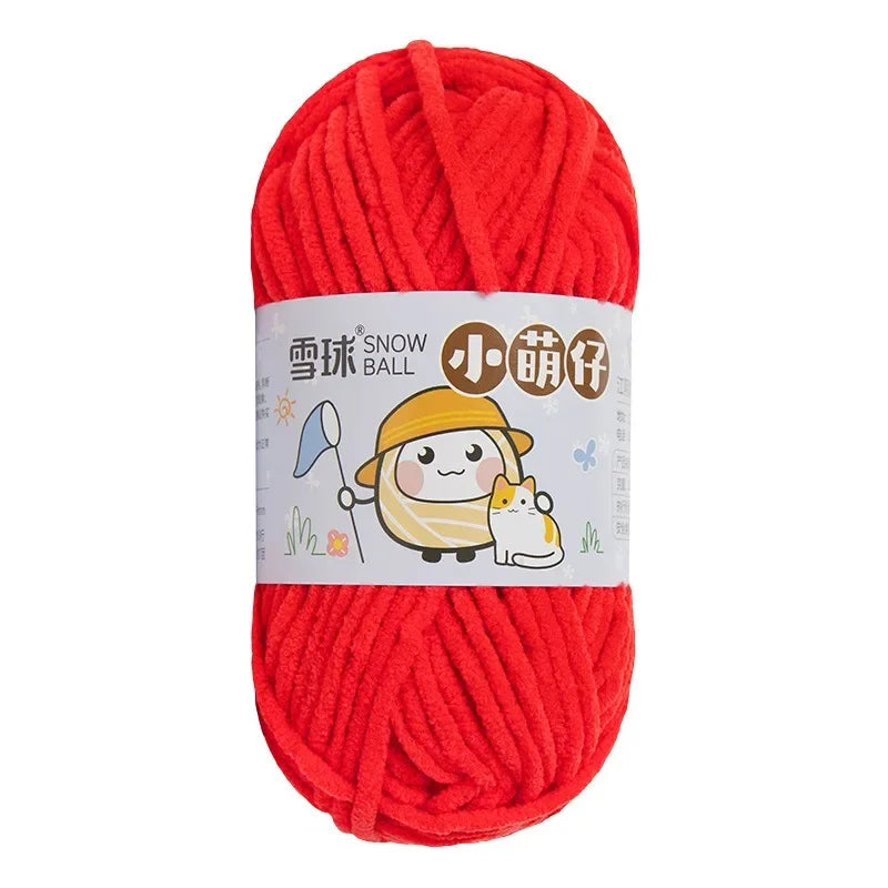 50g/Ball Thick Soft Knitting Yarn for DIY Scarf Hat Crochet Chunky Thread Handmade Velvet Chenille Yarn Kit for Sweater