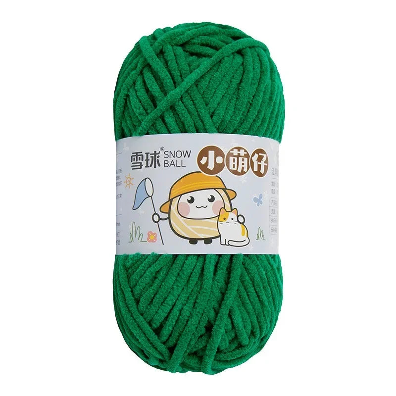 50g/Ball Thick Soft Knitting Yarn for DIY Scarf Hat Crochet Chunky Thread Handmade Velvet Chenille Yarn Kit for Sweater