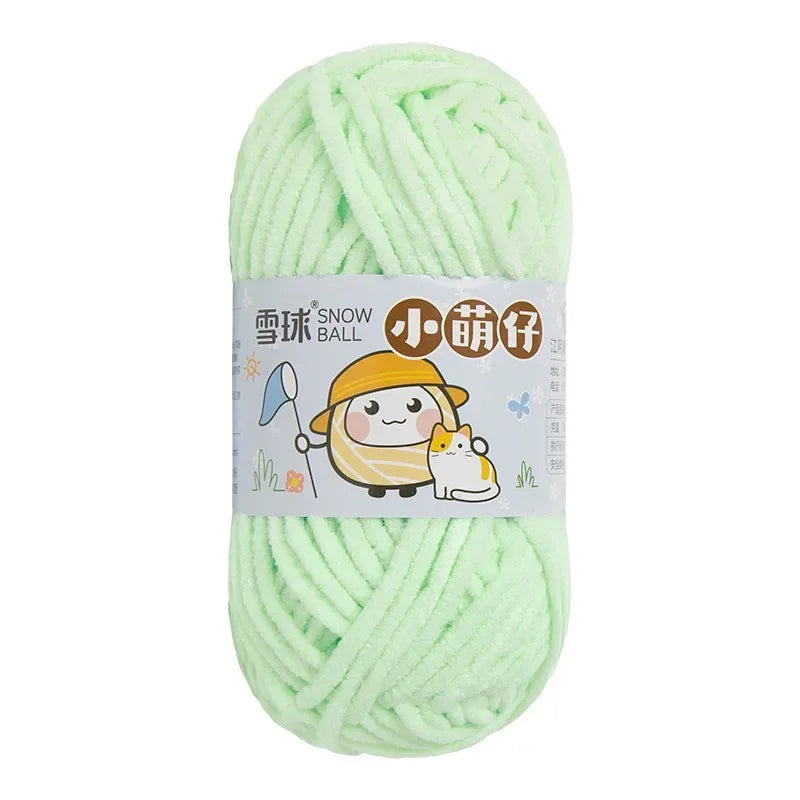 50g/Ball Thick Soft Knitting Yarn for DIY Scarf Hat Crochet Chunky Thread Handmade Velvet Chenille Yarn Kit for Sweater