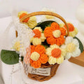 1PC Handmade Crochet Flower Bouquets, Knitted Flower Bouquet For Christmas, Home Decor, Birthday Gift For Woman Wife Mom〔Nest〕