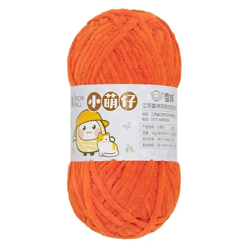 50g/Ball Thick Soft Knitting Yarn for DIY Scarf Hat Crochet Chunky Thread Handmade Velvet Chenille Yarn Kit for Sweater