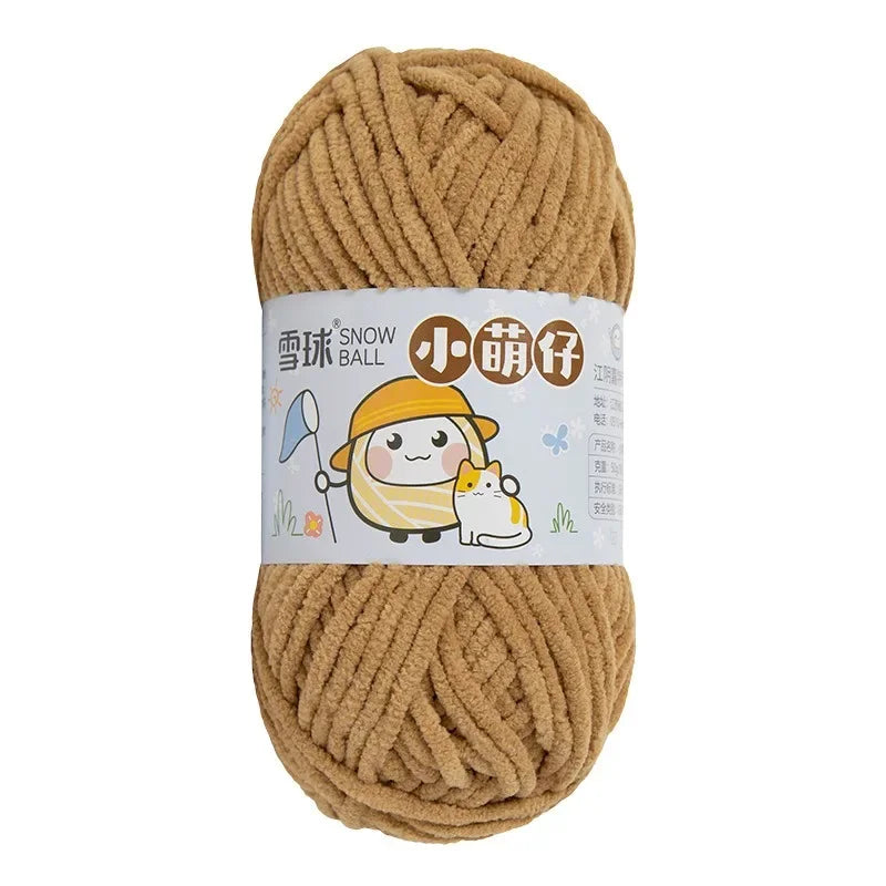 50g/Ball Thick Soft Knitting Yarn for DIY Scarf Hat Crochet Chunky Thread Handmade Velvet Chenille Yarn Kit for Sweater