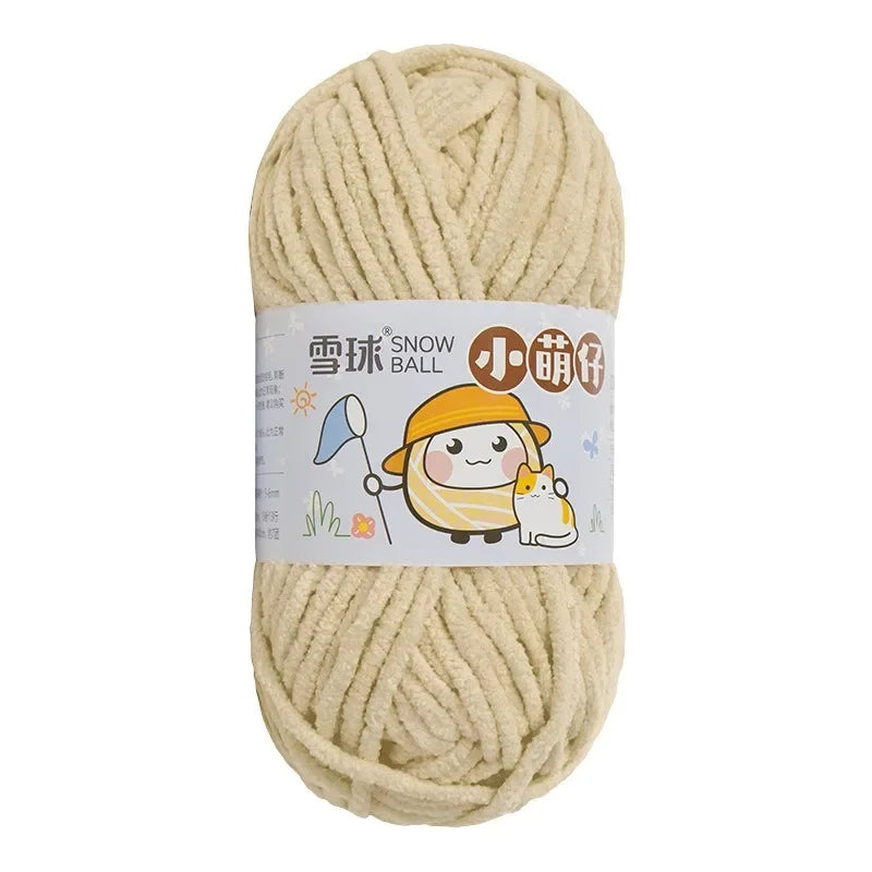 50g/Ball Thick Soft Knitting Yarn for DIY Scarf Hat Crochet Chunky Thread Handmade Velvet Chenille Yarn Kit for Sweater