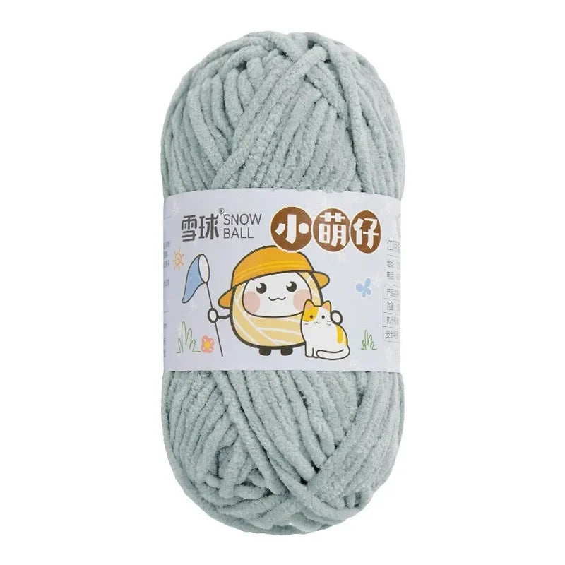 50g/Ball Thick Soft Knitting Yarn for DIY Scarf Hat Crochet Chunky Thread Handmade Velvet Chenille Yarn Kit for Sweater