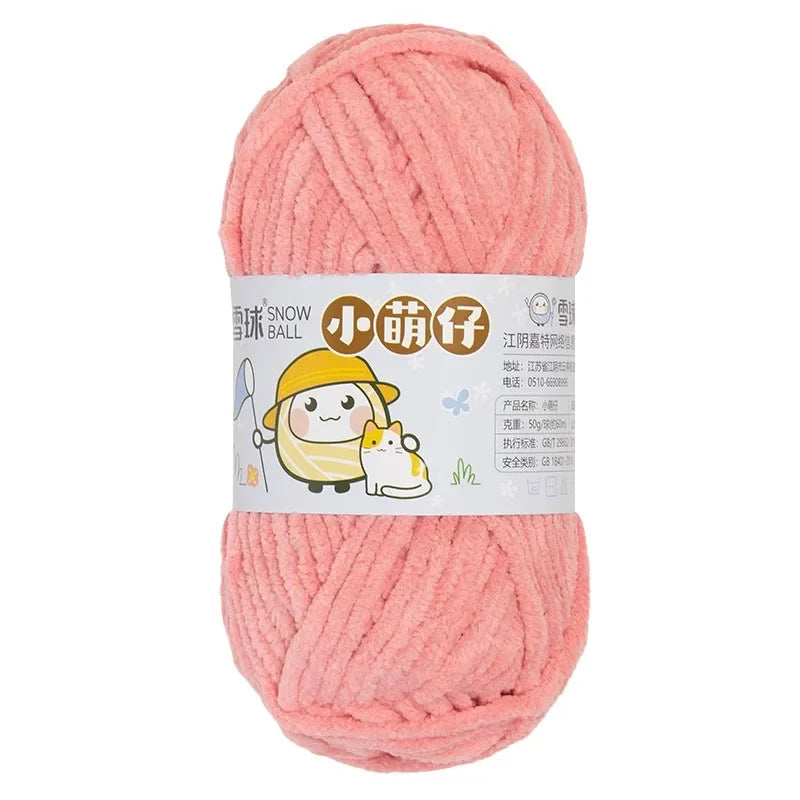 50g/Ball Thick Soft Knitting Yarn for DIY Scarf Hat Crochet Chunky Thread Handmade Velvet Chenille Yarn Kit for Sweater