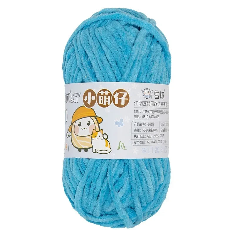 50g/Ball Thick Soft Knitting Yarn for DIY Scarf Hat Crochet Chunky Thread Handmade Velvet Chenille Yarn Kit for Sweater