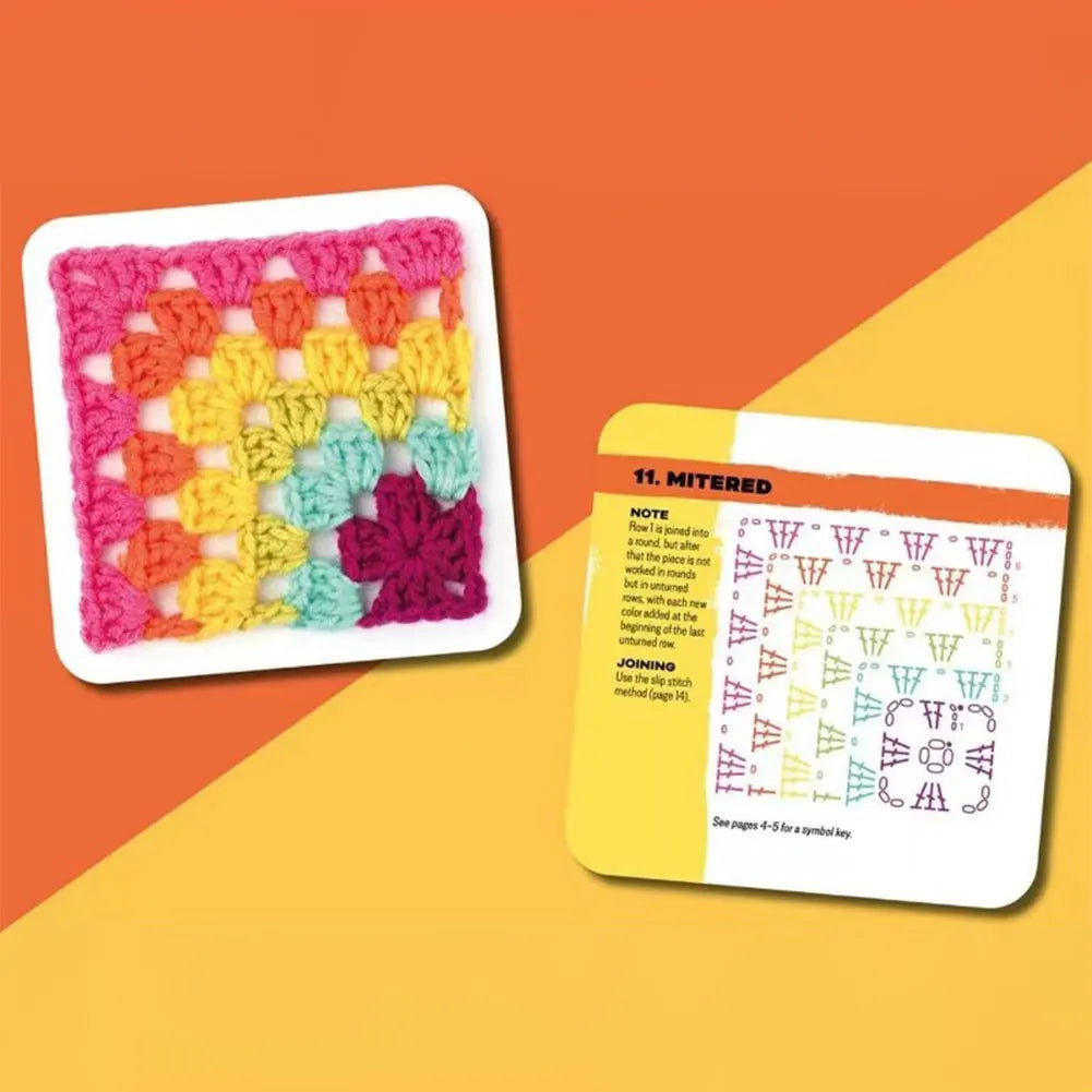 50 Mix & Matchs Designs Knitting Kit DIY Knitted Pattern Cards Set Crochet Patterns for Adults DIY Grandma Knitted Pattern Set