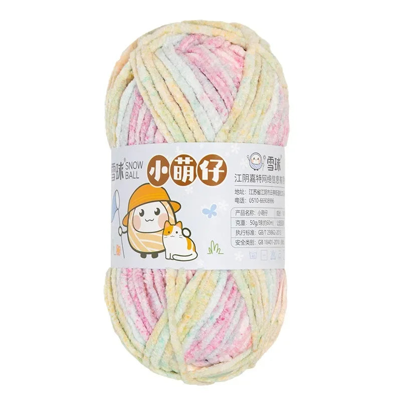 50g/Ball Thick Soft Knitting Yarn for DIY Scarf Hat Crochet Chunky Thread Handmade Velvet Chenille Yarn Kit for Sweater