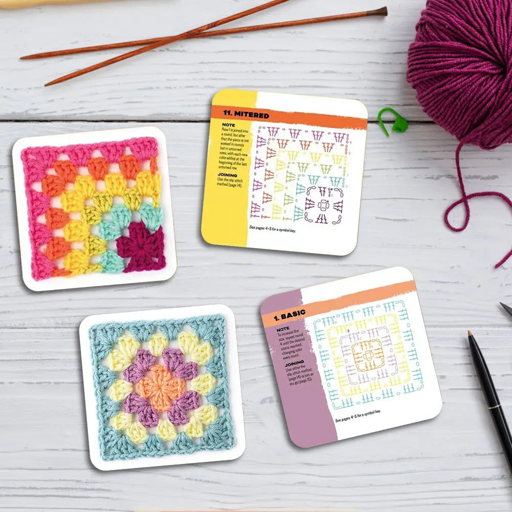 50 Mix & Matchs Designs Knitting Kit DIY Knitted Pattern Cards Set Crochet Patterns for Adults DIY Grandma Knitted Pattern Set