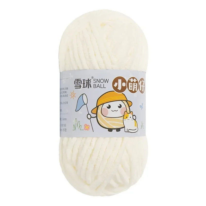 50g/Ball Thick Soft Knitting Yarn for DIY Scarf Hat Crochet Chunky Thread Handmade Velvet Chenille Yarn Kit for Sweater