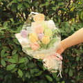 Crochet Tulip Hand Bouquet, Knitted Yarn Flower Gift for Mother & Girlfriend, Realistic Artificial Plant for Women's Day