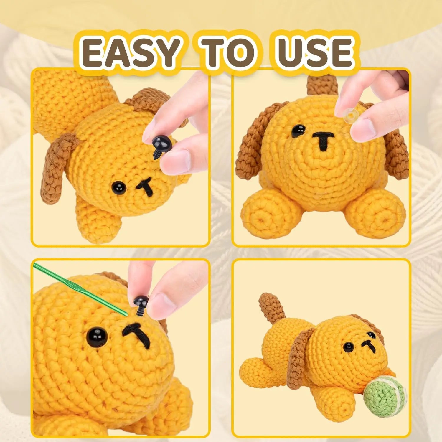 200Sets 8mm Safety Eyes for Crochet Amigurumi Stuffed Animals Plastic Craft Eyes with Washers for Crocheting Doll Eyes Making