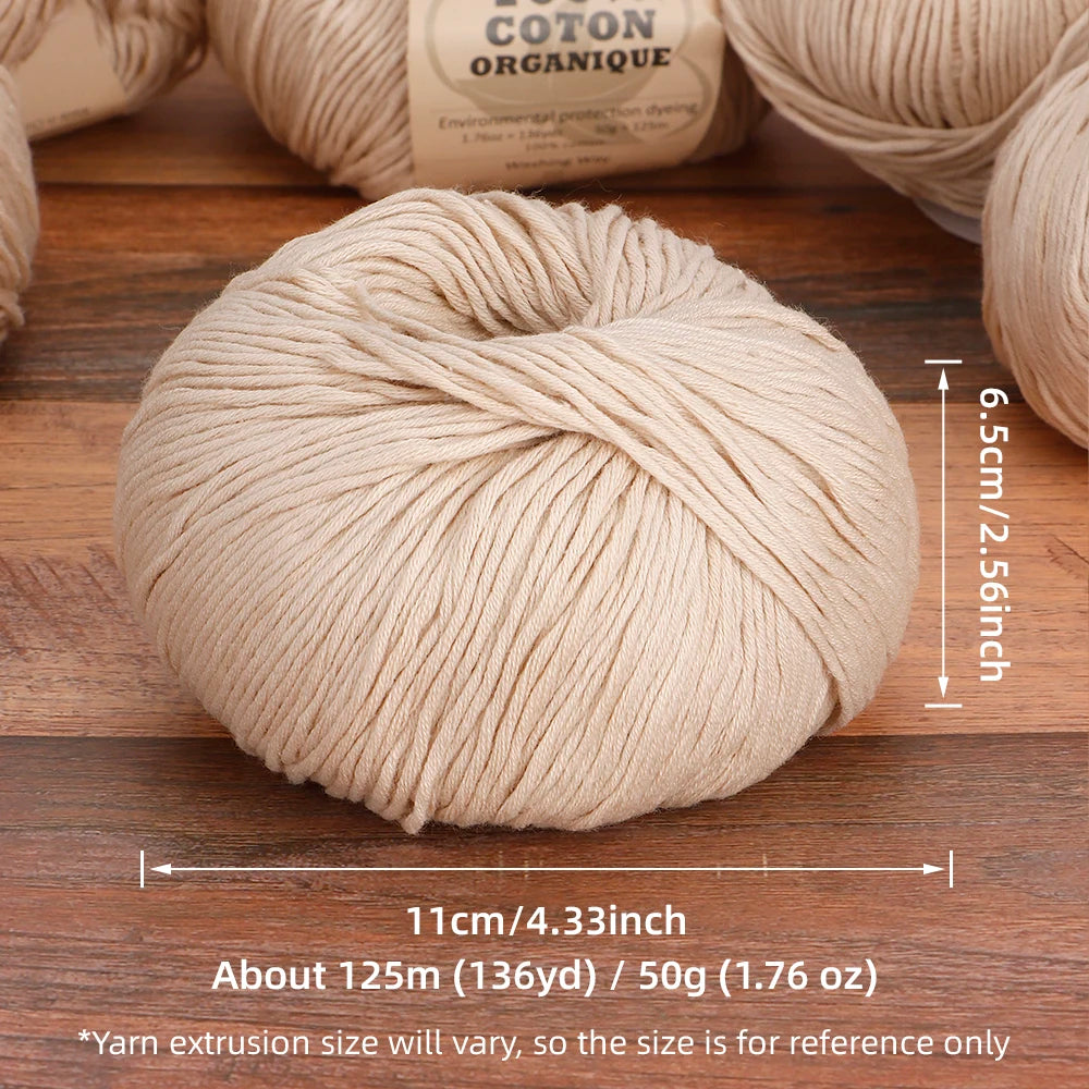 6pcs Cotton Soft Breathable Yarn Thread Set-Perfect for Hand Knitting, Crocheting, Weaving Hats, Scarves, Dolls, Bags, Sweaters