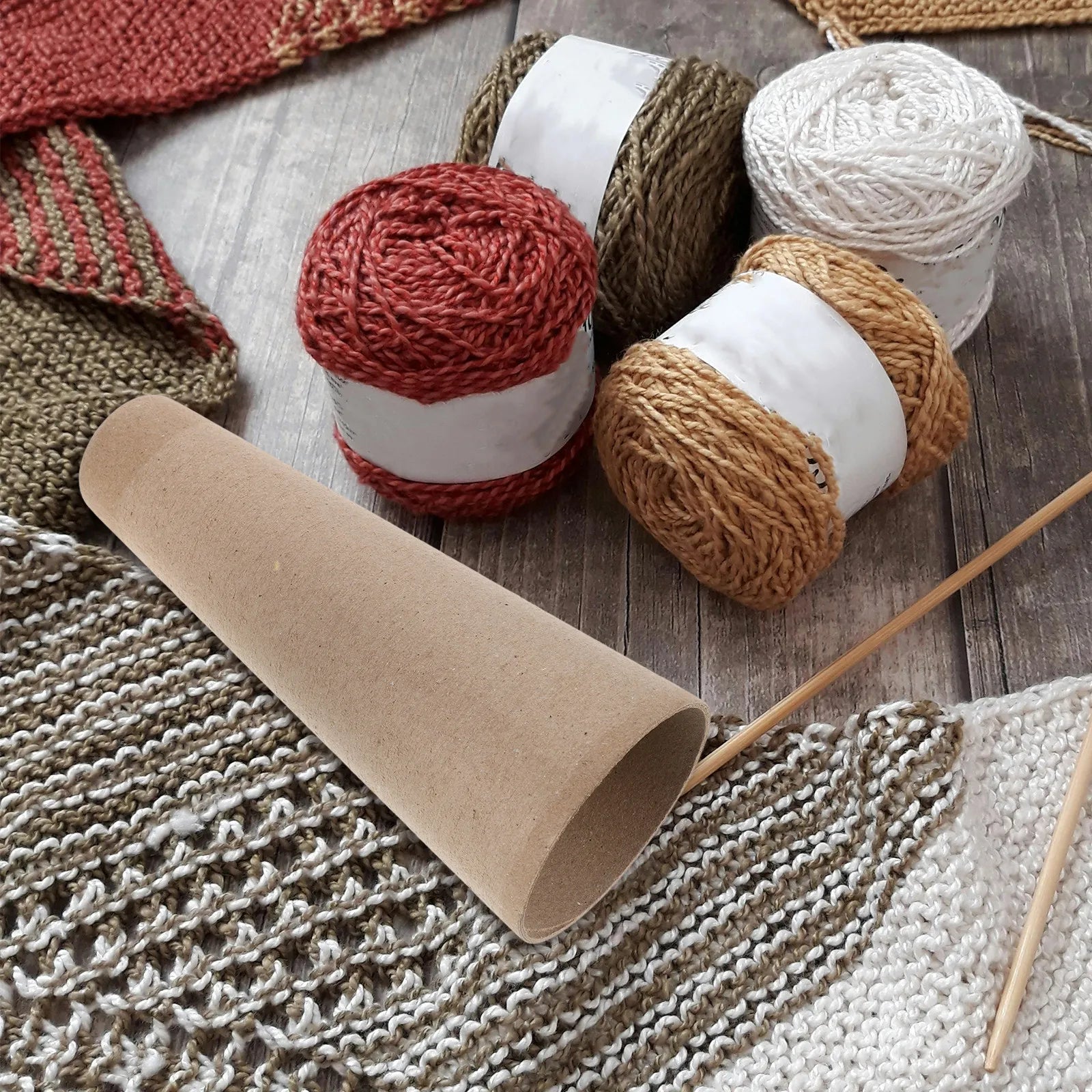 5Pcs Paper Yarn Winder Reel Tubes Wool Winding Cones for Knitting Crochet Embroidery Weaving Yarn Cones Empty Paper Winder
