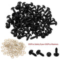 200Sets 8mm Safety Eyes for Crochet Amigurumi Stuffed Animals Plastic Craft Eyes with Washers for Crocheting Doll Eyes Making
